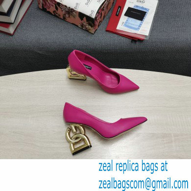 Dolce  &  Gabbana Heel 10.5cm Leather Pumps Fuchsia with DG Pop Heel 2021